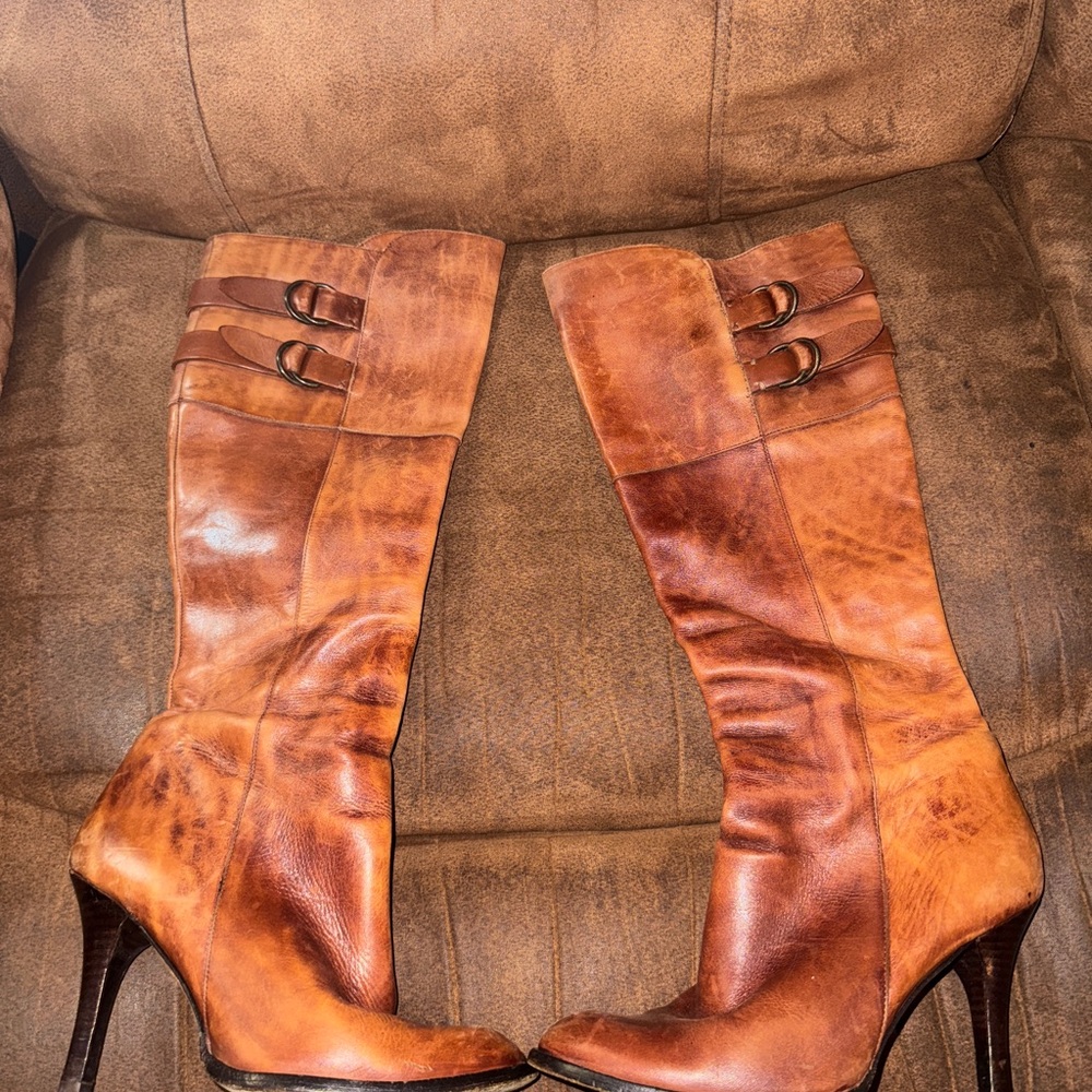 Cole Haan x Nike Air Tan Leather Heeled Boots
